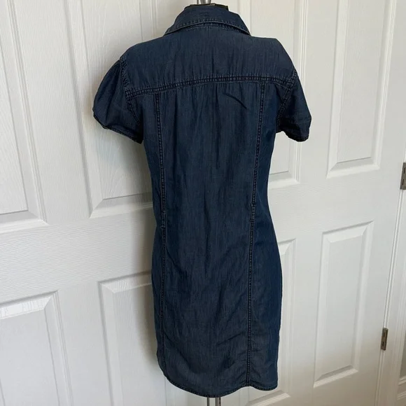 G by Guess Navy Denim Dress with Zipper Accents retro western boho✨ - Picture 5 of 10